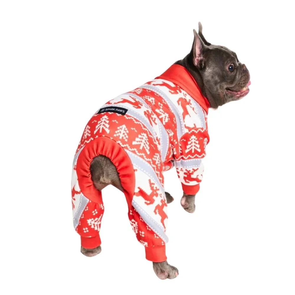 Spark Paws Dog Pajama Red White‎ XL New With Tags